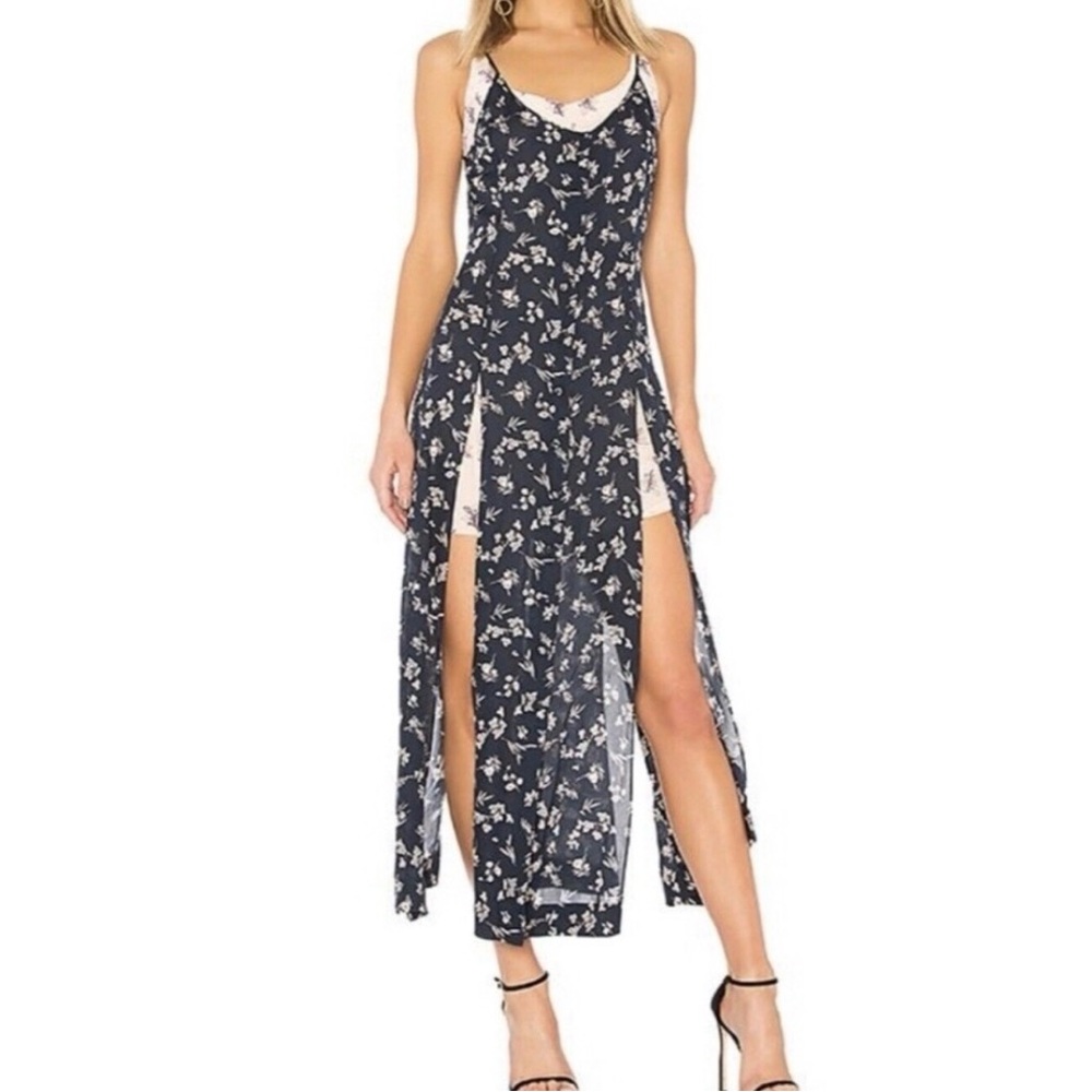 Cinq a sept Jocelyn layered floral slip maxi dress 100% silk women’s